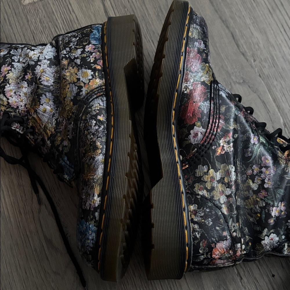 Dr. Martens Black Floral Combat Boots - Picture 12 of 12